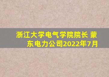 浙江大学电气学院院长 蒙东电力公司2022年7月